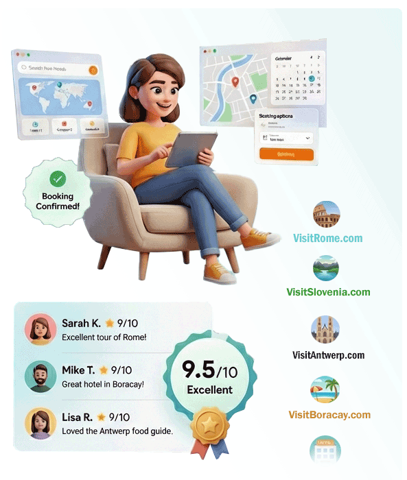 Visit Network platform showcasing destination websites